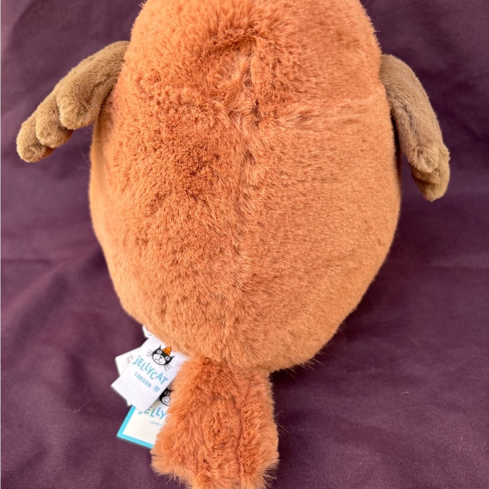 Jellycat Plum ROBIN authentic US seller in-hand HTF out of stock fat red brown - Picture 8 of 10